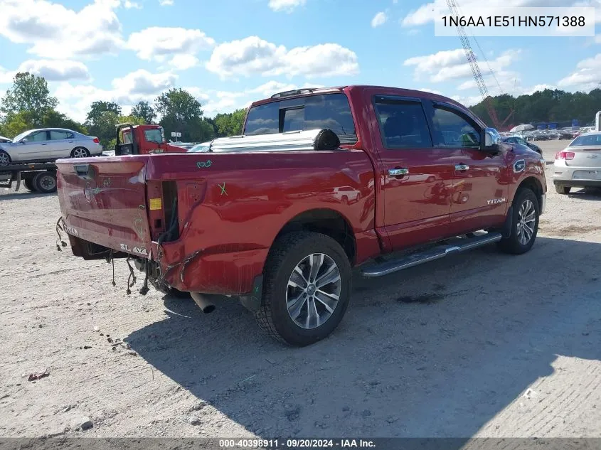 2017 Nissan Titan Sl VIN: 1N6AA1E51HN571388 Lot: 40398911