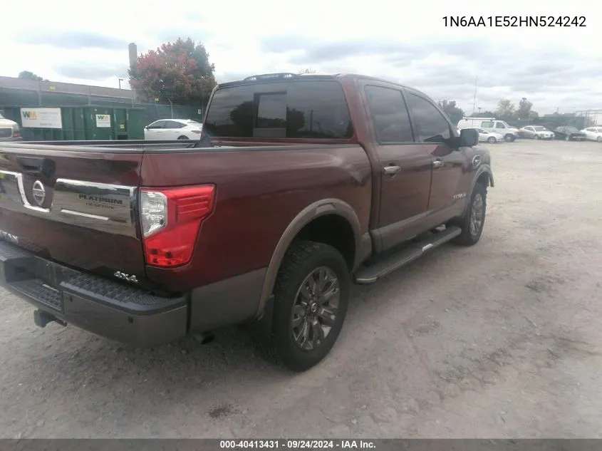 2017 Nissan Titan Platinum Reserve VIN: 1N6AA1E52HN524242 Lot: 40413431