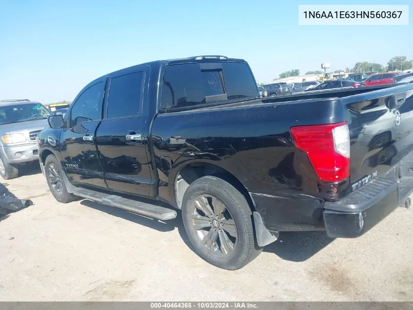 2017 Nissan Titan Sv VIN: 1N6AA1E63HN560367 Lot: 40464365