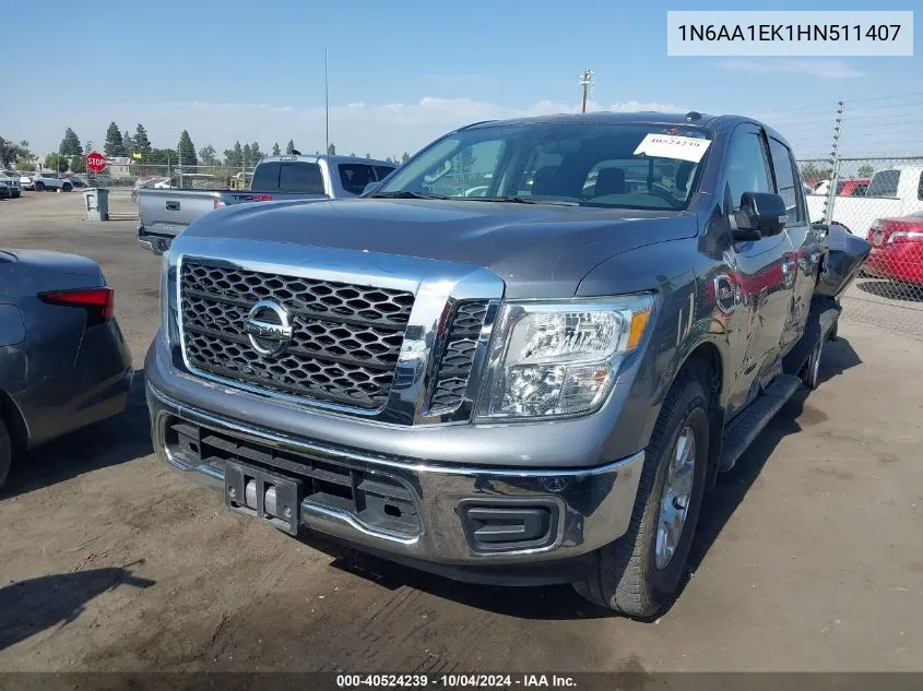 2017 Nissan Titan Sv VIN: 1N6AA1EK1HN511407 Lot: 40524239