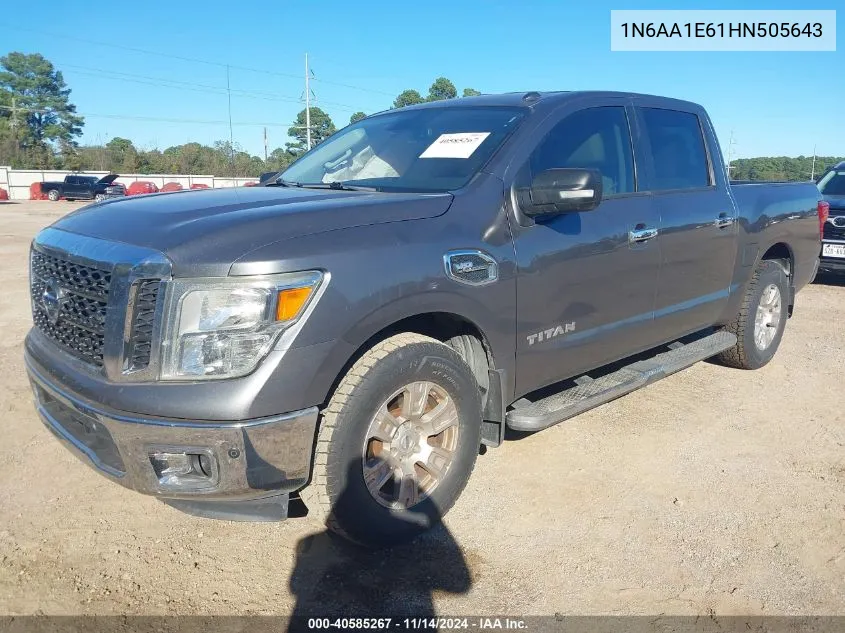 2017 Nissan Titan Sv VIN: 1N6AA1E61HN505643 Lot: 40585267