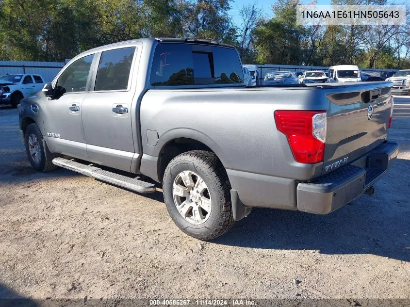 2017 Nissan Titan Sv VIN: 1N6AA1E61HN505643 Lot: 40585267