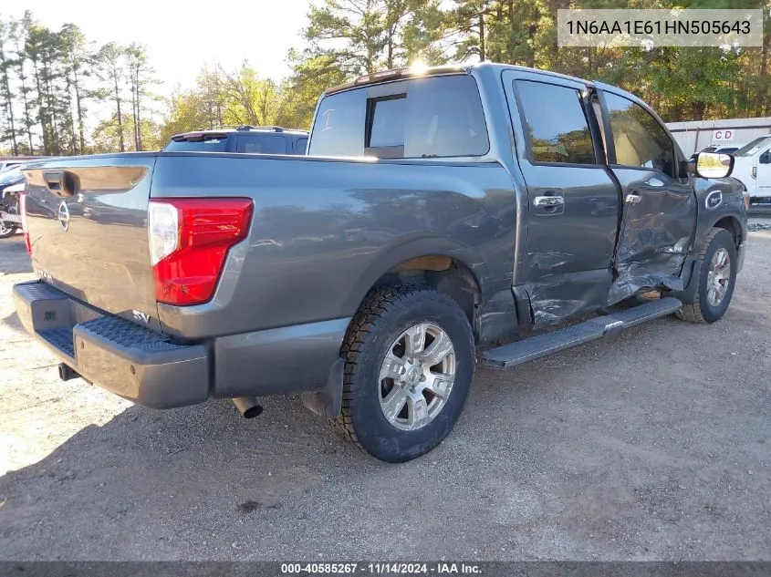 2017 Nissan Titan Sv VIN: 1N6AA1E61HN505643 Lot: 40585267