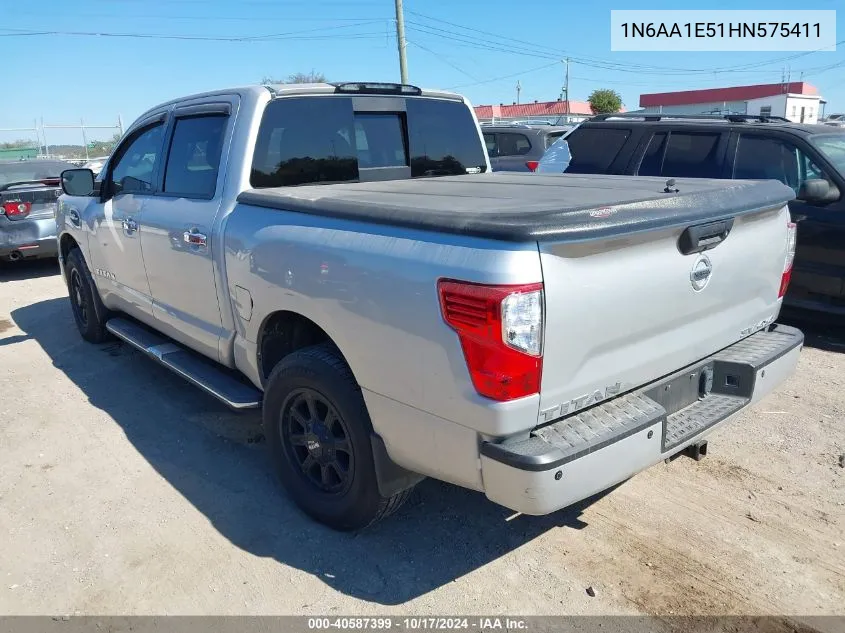 2017 Nissan Titan Sv VIN: 1N6AA1E51HN575411 Lot: 40587399