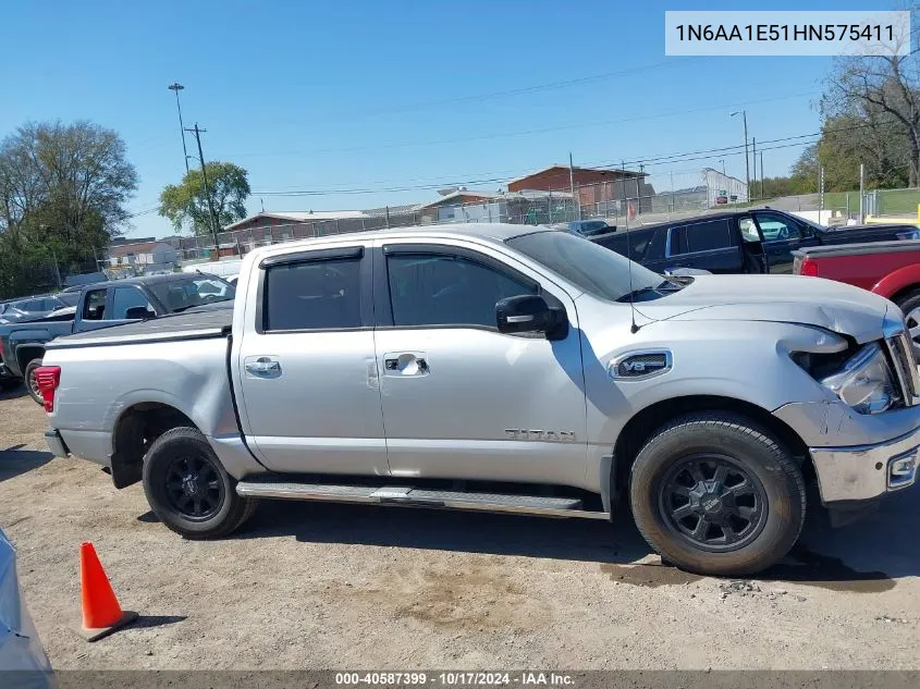 2017 Nissan Titan Sv VIN: 1N6AA1E51HN575411 Lot: 40587399