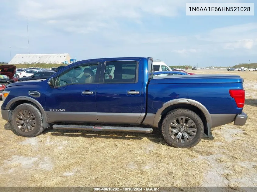 2017 Nissan Titan Platinum Reserve VIN: 1N6AA1E66HN521028 Lot: 40616282