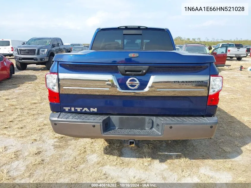 2017 Nissan Titan Platinum Reserve VIN: 1N6AA1E66HN521028 Lot: 40616282