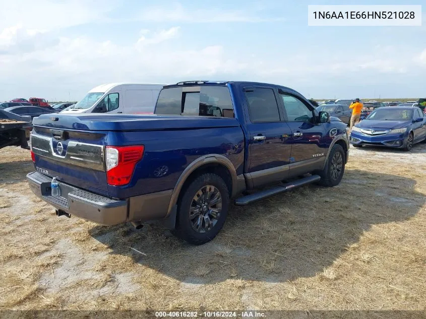 2017 Nissan Titan Platinum Reserve VIN: 1N6AA1E66HN521028 Lot: 40616282