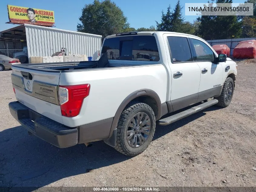 2017 Nissan Titan Platinum Reserve VIN: 1N6AA1E67HN505808 Lot: 40630608