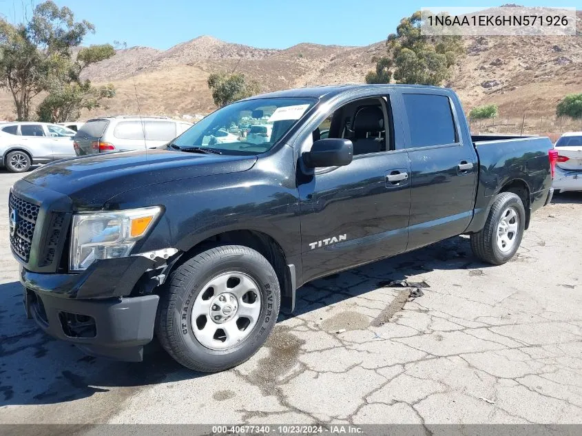 2017 Nissan Titan S VIN: 1N6AA1EK6HN571926 Lot: 40677340