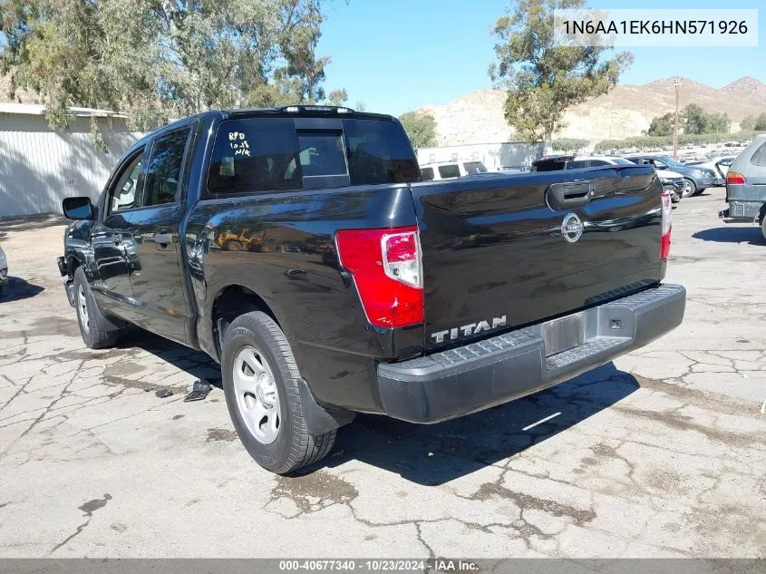 2017 Nissan Titan S VIN: 1N6AA1EK6HN571926 Lot: 40677340