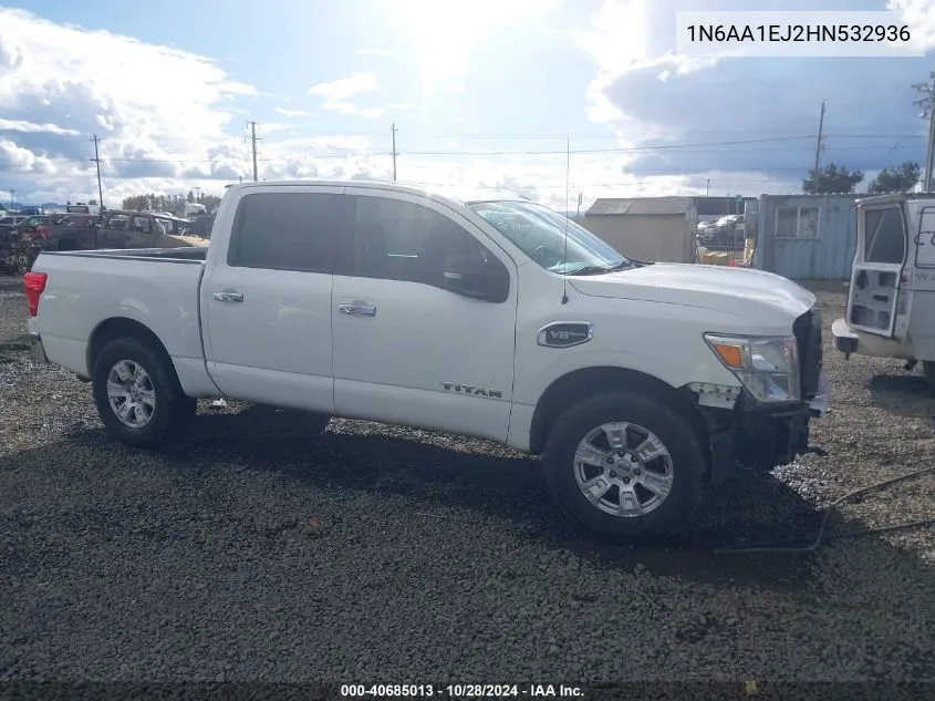 2017 Nissan Titan Sv VIN: 1N6AA1EJ2HN532936 Lot: 40685013