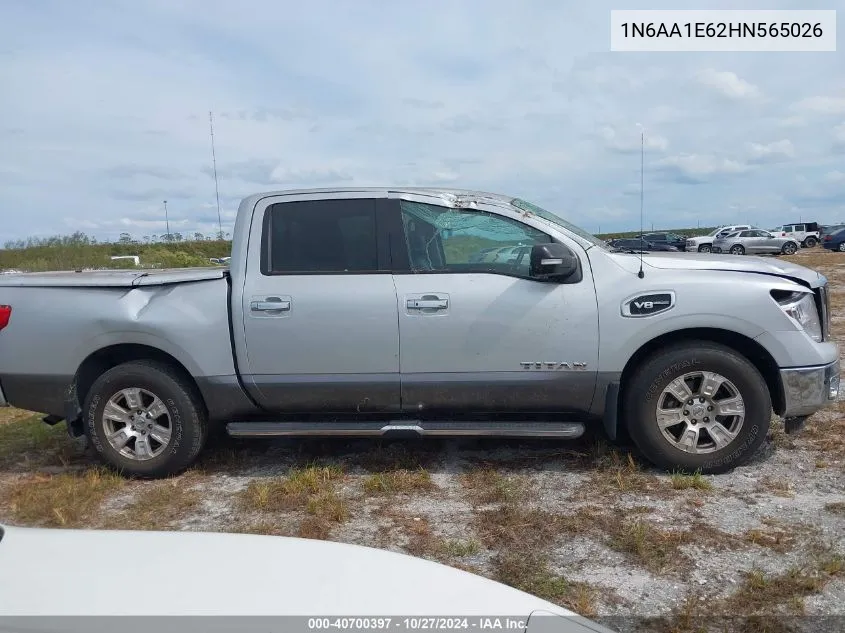 2017 Nissan Titan Sv VIN: 1N6AA1E62HN565026 Lot: 40700397