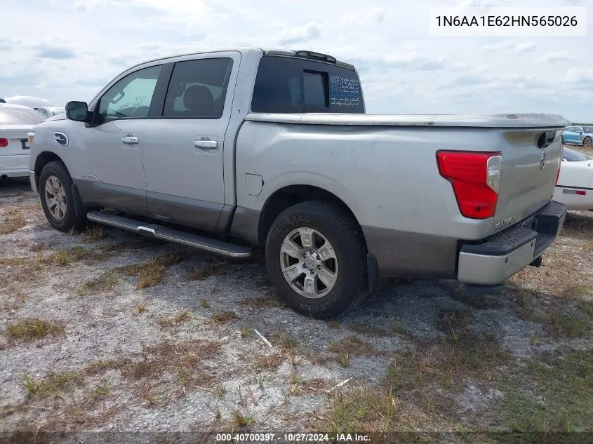 2017 Nissan Titan Sv VIN: 1N6AA1E62HN565026 Lot: 40700397