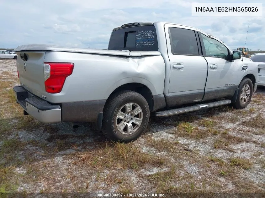 2017 Nissan Titan Sv VIN: 1N6AA1E62HN565026 Lot: 40700397