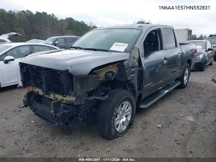 2017 Nissan Titan Sv VIN: 1N6AA1E57HN552831 Lot: 40802987