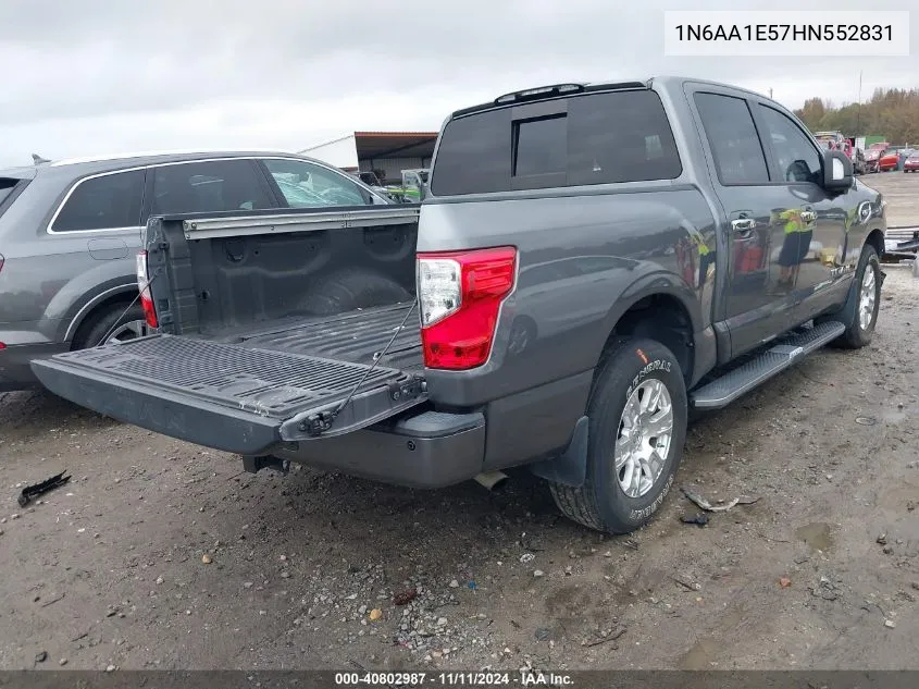 2017 Nissan Titan Sv VIN: 1N6AA1E57HN552831 Lot: 40802987