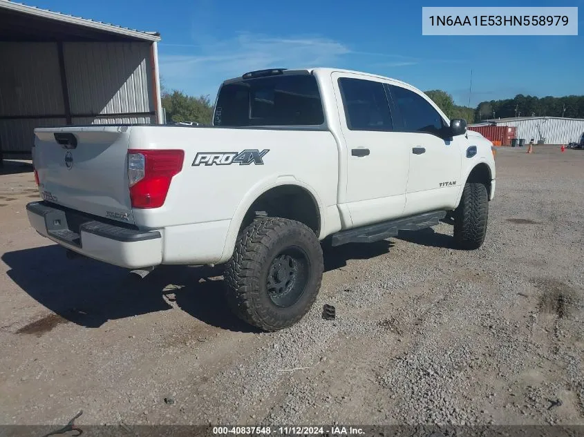 2017 Nissan Titan Pro-4X VIN: 1N6AA1E53HN558979 Lot: 40837548