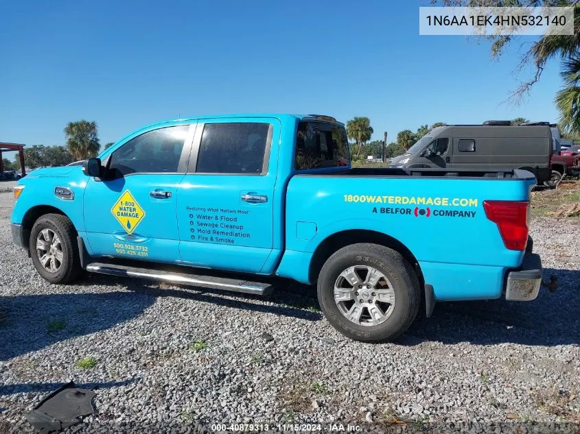 2017 Nissan Titan Sv VIN: 1N6AA1EK4HN532140 Lot: 40879313