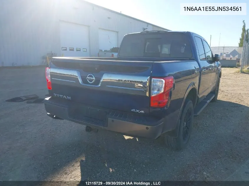 2018 Nissan Titan Sv/Sl/Pro-4X/Plat Res VIN: 1N6AA1E55JN534561 Lot: 12115729