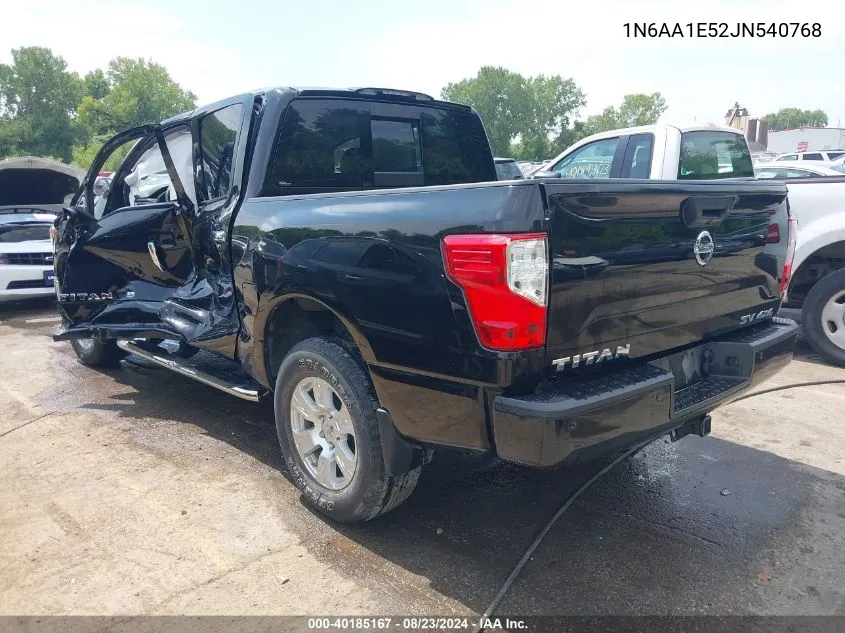 2018 Nissan Titan Sv VIN: 1N6AA1E52JN540768 Lot: 40185167