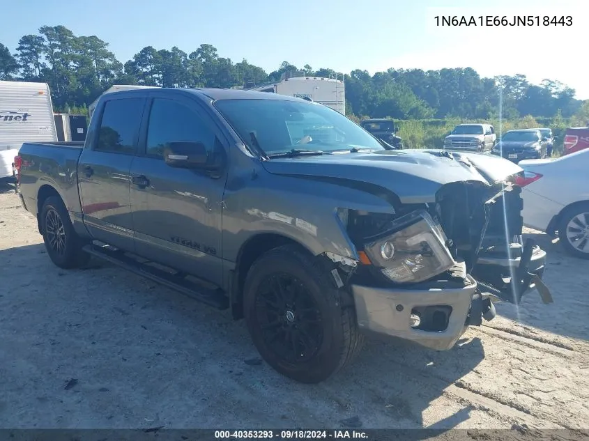 2018 Nissan Titan Sv/Sl/Platinum Reserve VIN: 1N6AA1E66JN518443 Lot: 40353293