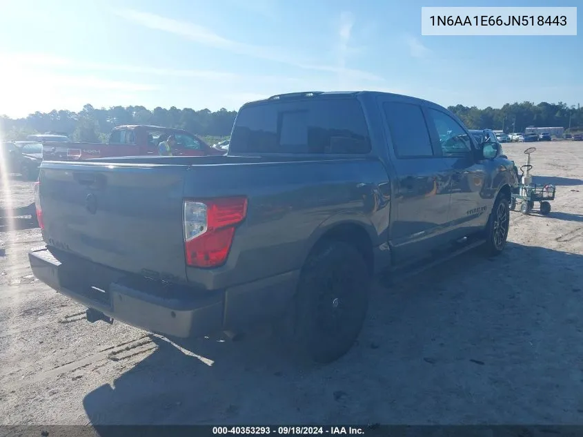 2018 Nissan Titan Sv/Sl/Platinum Reserve VIN: 1N6AA1E66JN518443 Lot: 40353293