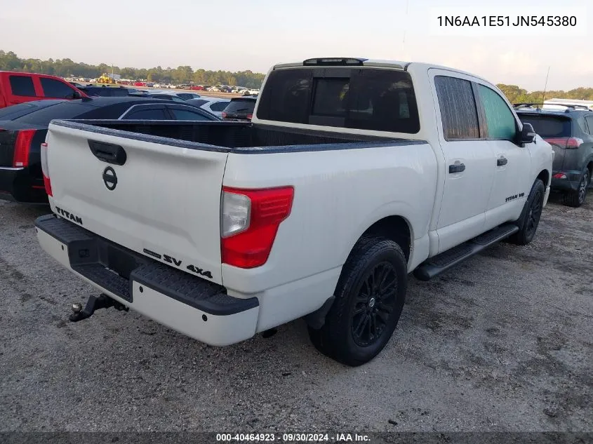 2018 Nissan Titan Sv/Sl/Pro-4X/Plat Res VIN: 1N6AA1E51JN545380 Lot: 40464923