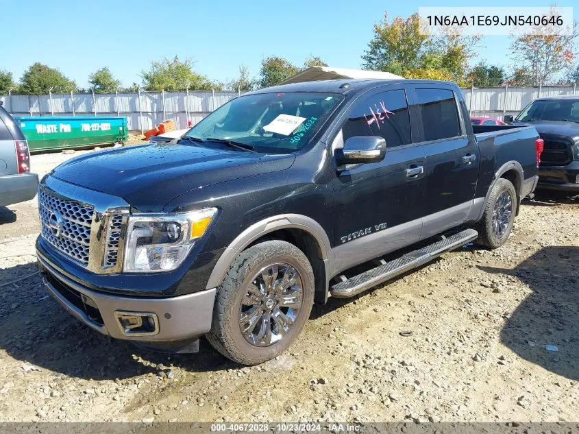 2018 Nissan Titan Platinum Reserve VIN: 1N6AA1E69JN540646 Lot: 40672028