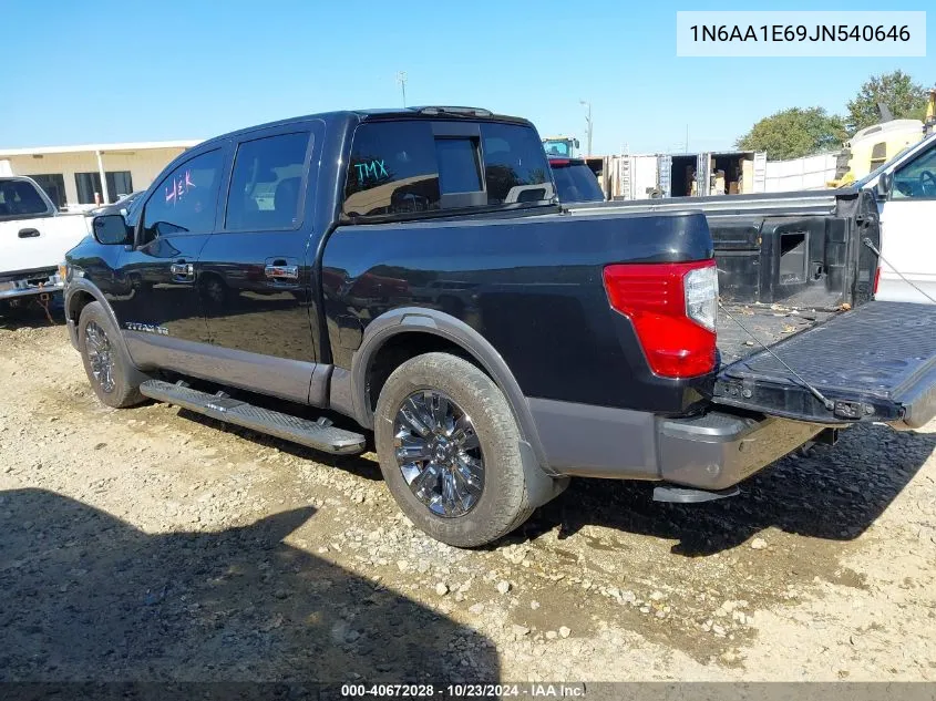 2018 Nissan Titan Platinum Reserve VIN: 1N6AA1E69JN540646 Lot: 40672028