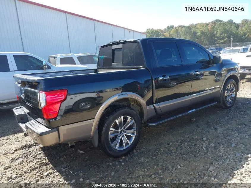 2018 Nissan Titan Platinum Reserve VIN: 1N6AA1E69JN540646 Lot: 40672028