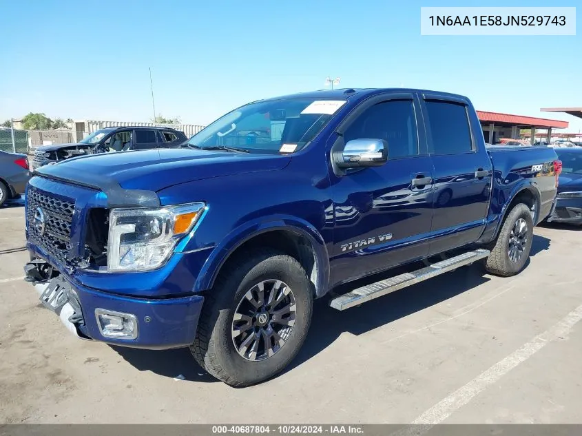 2018 Nissan Titan Pro-4X VIN: 1N6AA1E58JN529743 Lot: 40687804