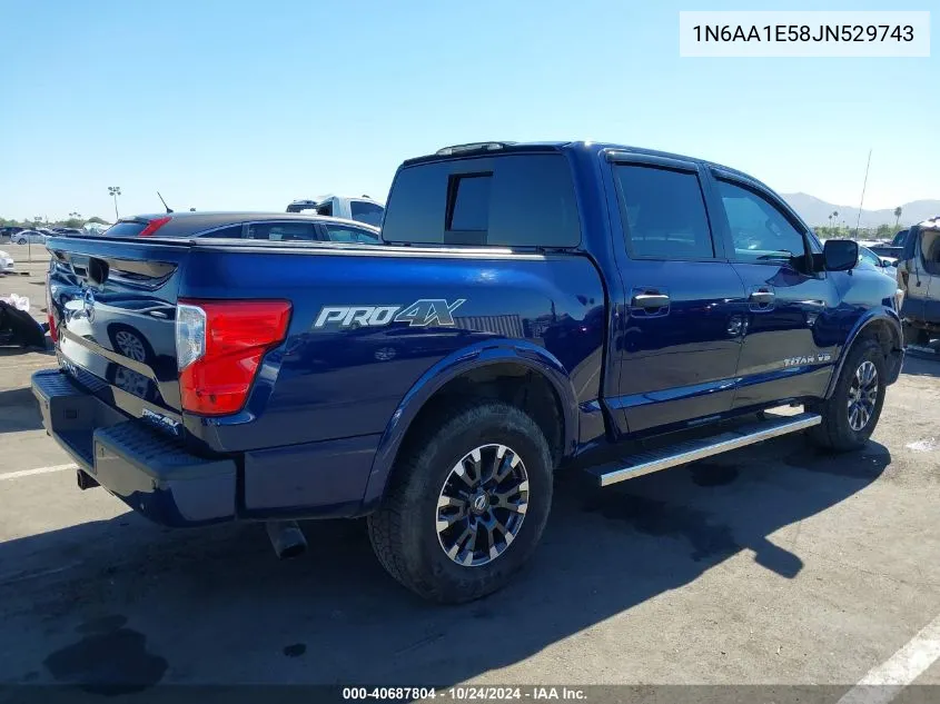 2018 Nissan Titan Pro-4X VIN: 1N6AA1E58JN529743 Lot: 40687804