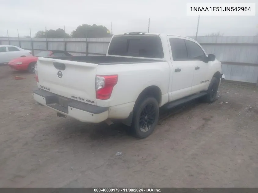 2018 Nissan Titan Sv VIN: 1N6AA1E51JN542964 Lot: 40809179