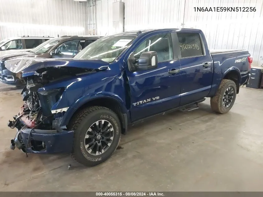 2019 Nissan Titan Sv/Platinum/Pro-4X/Platinum Reserve VIN: 1N6AA1E59KN512256 Lot: 40055315