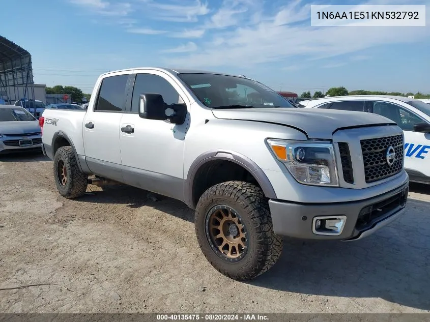 2019 Nissan Titan Sv/Platinum/Pro-4X/Platin VIN: 1N6AA1E51KN532792 Lot: 40135475