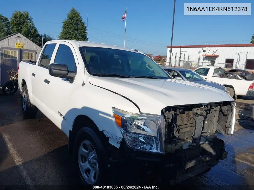 2019 Nissan Titan S VIN: 1N6AA1EK4KN512378 Lot: 40183635