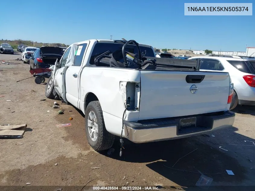 2019 Nissan Titan Sv VIN: 1N6AA1EK5KN505374 Lot: 40428504