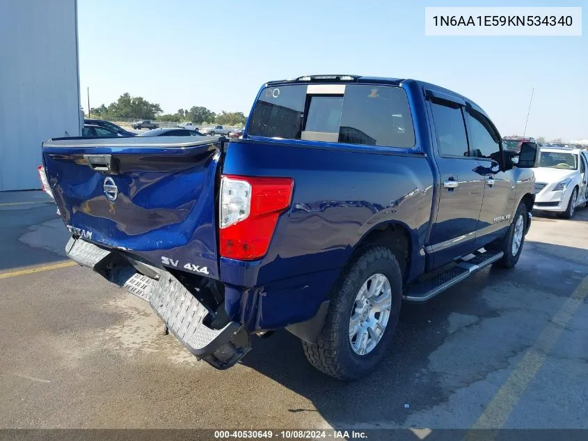 2019 Nissan Titan Sv VIN: 1N6AA1E59KN534340 Lot: 40530649