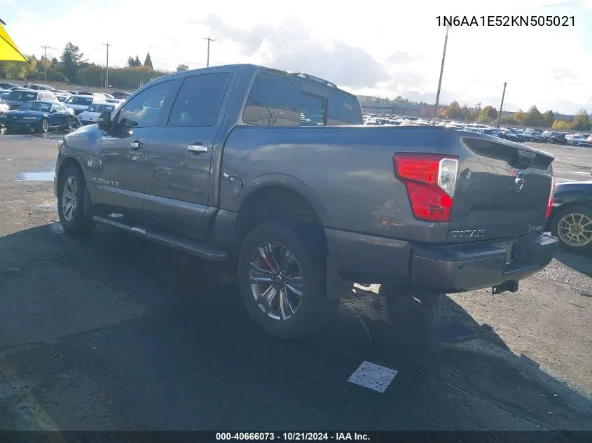 2019 Nissan Titan Sv VIN: 1N6AA1E52KN505021 Lot: 40666073