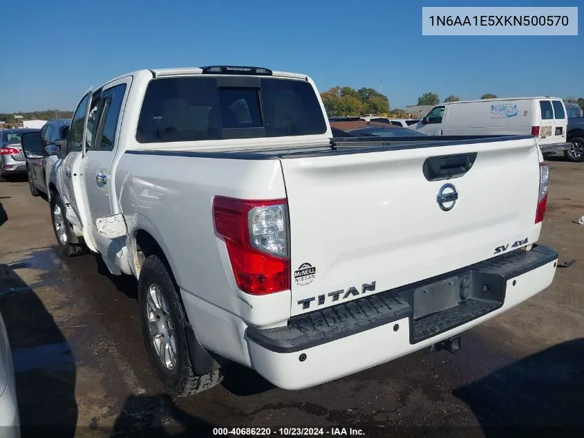 2019 Nissan Titan Sv VIN: 1N6AA1E5XKN500570 Lot: 40686220