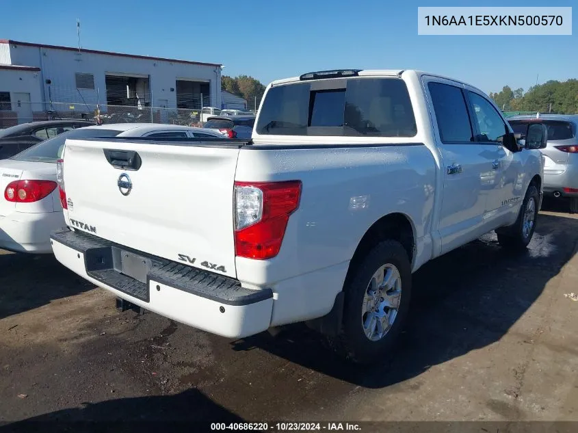 2019 Nissan Titan Sv VIN: 1N6AA1E5XKN500570 Lot: 40686220