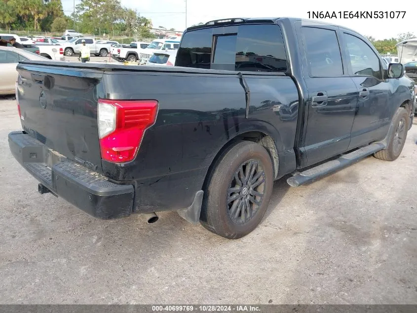 2019 Nissan Titan Sv VIN: 1N6AA1E64KN531077 Lot: 40699769