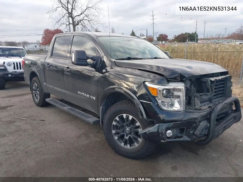 2019 Nissan Titan Pro-4X VIN: 1N6AA1E52KN531344 Lot: 40762073