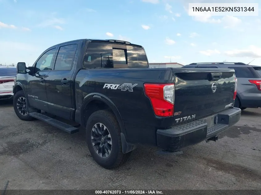 2019 Nissan Titan Pro-4X VIN: 1N6AA1E52KN531344 Lot: 40762073