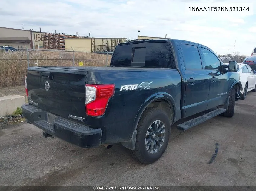 2019 Nissan Titan Pro-4X VIN: 1N6AA1E52KN531344 Lot: 40762073