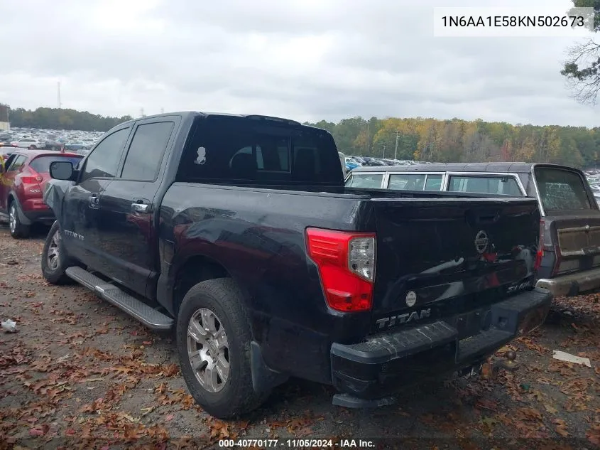 2019 Nissan Titan Sv VIN: 1N6AA1E58KN502673 Lot: 40770177