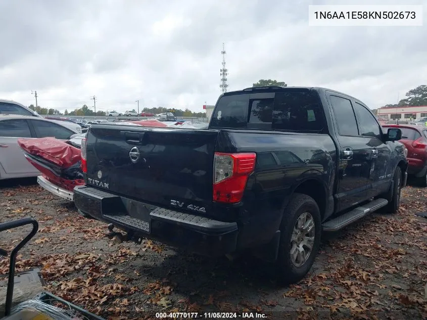 2019 Nissan Titan Sv VIN: 1N6AA1E58KN502673 Lot: 40770177