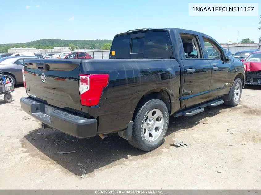 1N6AA1EE0LN511157 2020 Nissan Titan S 4X2