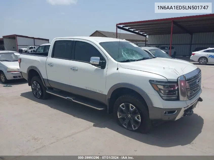 2020 Nissan Titan Platinum Reserve 4X4 VIN: 1N6AA1ED5LN501747 Lot: 39993296